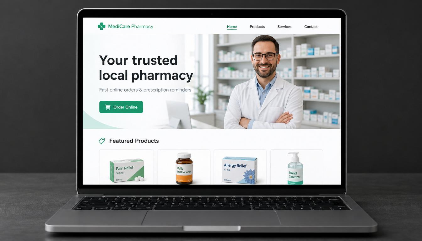Pharmacy website design sample